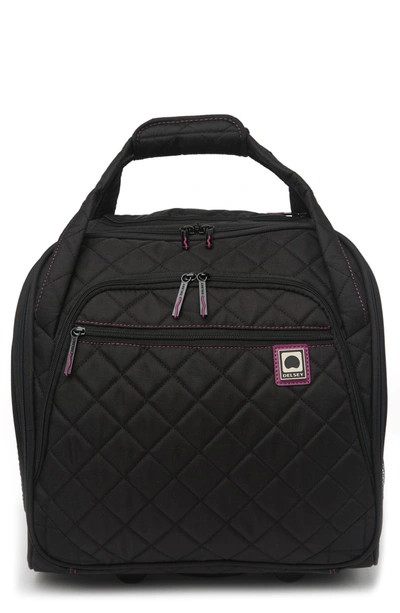 Delsey quilted cheap rolling underseat tote