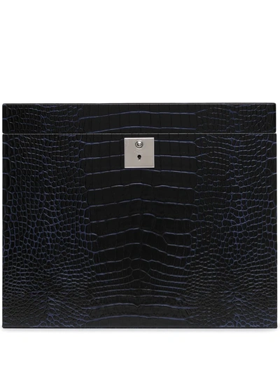 Smythson Mara Deluxe Jewellery Box In Blau