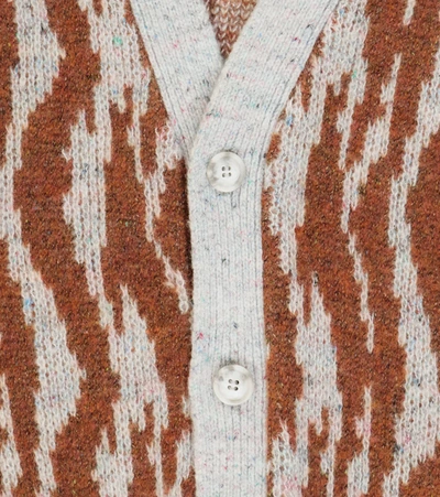 Paade Mode Jacquard Wool And Cotton-blend Cardigan In Multicoloured