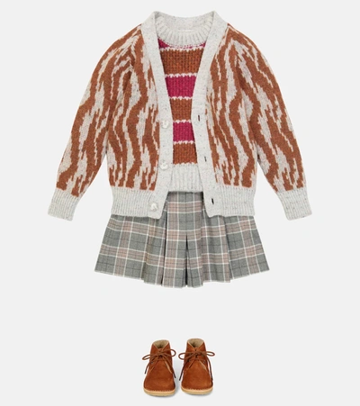Paade Mode Checked Cotton And Cashmere Skort In Multicoloured