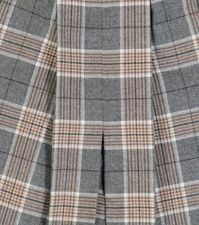 Paade Mode Checked Cotton And Cashmere Skort In Multicoloured