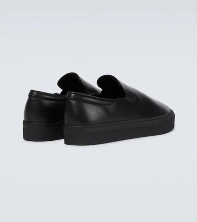 Shop The Row Dean Leather Slip-on Sneakers In Black
