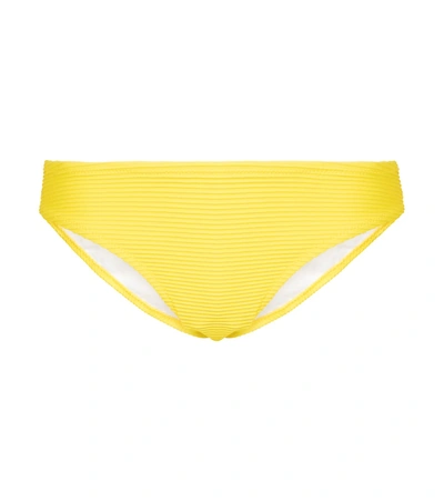 Shop Heidi Klein Cascais Mid-rise Bikini Bottoms In Yellow