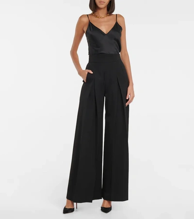 Shop Max Mara Leisure Lucca Satin Camisole In Black