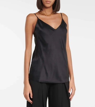 Shop Max Mara Leisure Lucca Satin Camisole In Black