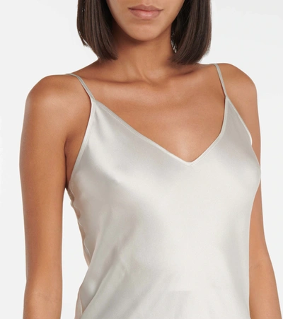 Shop Max Mara Leisure Lucca Satin Camisole In Grey