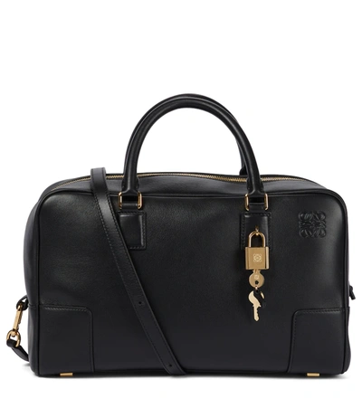 Shop Loewe Amazona 28 Leather Tote In Black