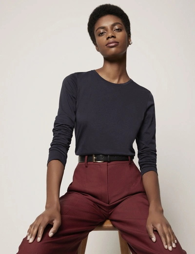 Shop Another Tomorrow Long Sleeve Shirts Women - Sustainable Fashion |  In Navy