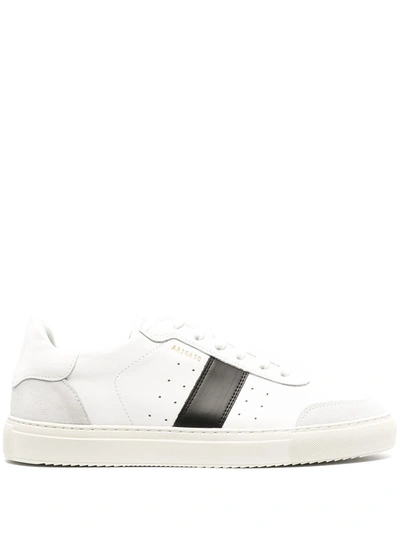 Shop Axel Arigato White Leather Sneakers With Contrasting Panel