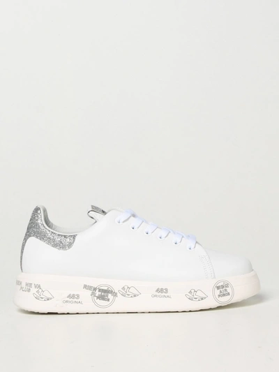 Shop Premiata Sneakers Belle  Sneakers In Smooth Leather In White