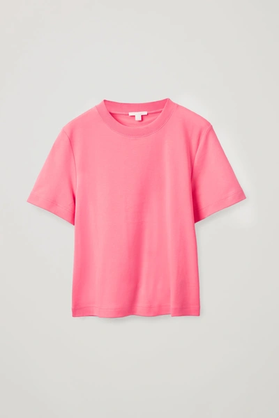 Shop Cos Regular-fit Heavyweight T-shirt In Pink