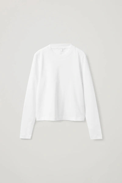 Shop Cos Clean Cut Regular Long-sleeved T-shirt In White