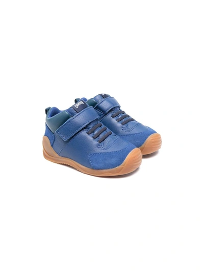 Camper Touch Fastening Leather Pre-walkers In Blue