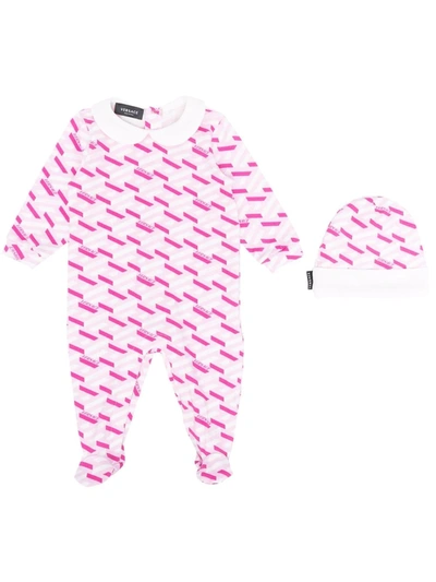 Shop Versace Two-piece Babygrow Set In Pink