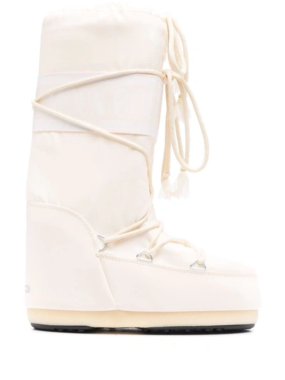 Shop Moon Boot Icon Junior Lace-up Snow Boots In White
