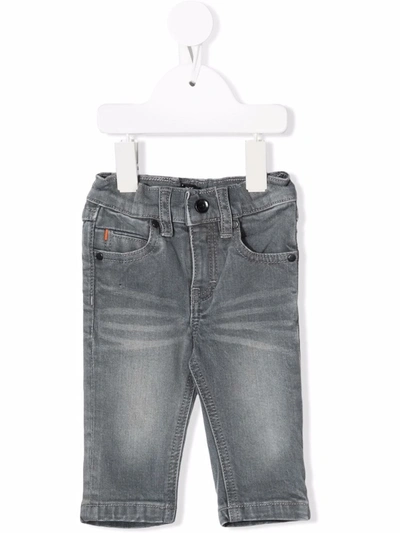 Shop Bosswear Logo-print Skinny Jeans In Grey