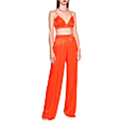 Aggi By Halewski Jessie Satin Nasturtium Trousers In Nasturtium