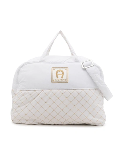 Shop Aigner Logo-embroidered Changing Bag In White