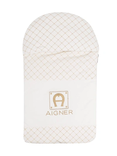 Shop Aigner Monogram-print Sleep Bag In White