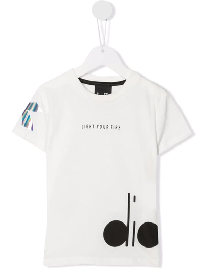 Shop Diadora Junior Graphic-print Cotton T-shirt In White