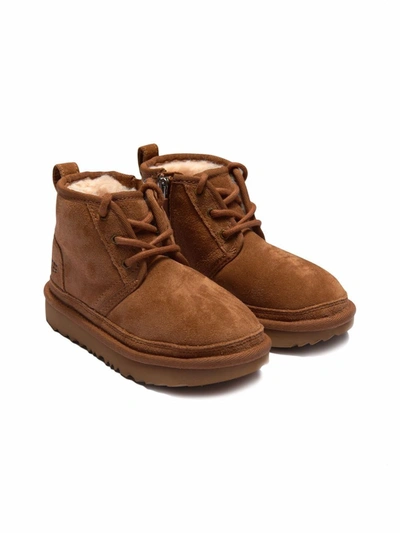 Ugg Kids' Neumel Suede Lace-up Boots, Toddler/baby In Chestnut/beige/tan |  ModeSens