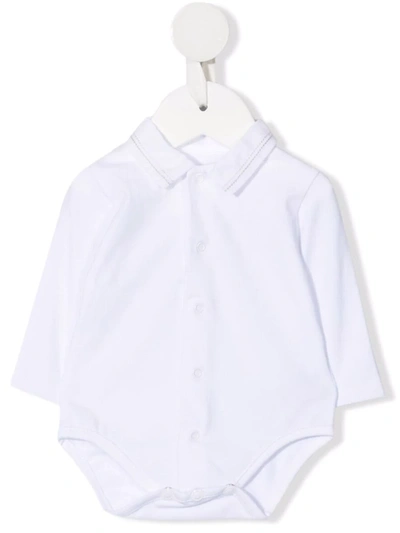 Shop Knot Shirt-collar Newborn Babygrow In White