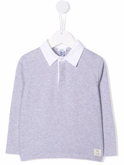 Shop Knot Long-sleeved Polo Shirt In Grey