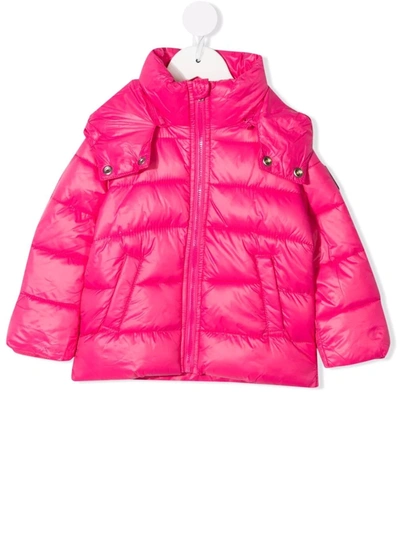 Shop Diesel Hooded Padded Coat In Pink