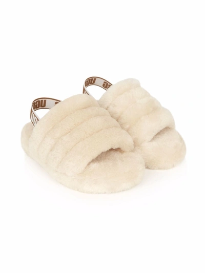 Shop Ugg Fluff Yeah Slide Slippers In White