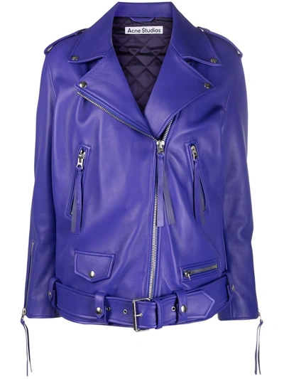 Shop Acne Studios X Honey Dijon Boxy Biker Jacket In Purple