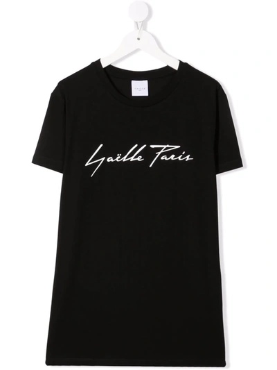 Shop Gaelle Paris Logo Print T-shirt In Black