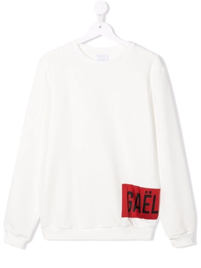 Shop Gaelle Paris Teen Logo Patch Sweatshirt In White