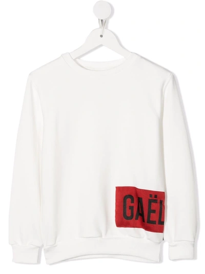 Shop Gaelle Paris Logo-patch Crewneck Sweatshirt In White