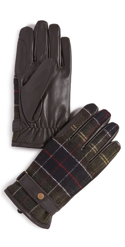 Barbour Newbrough Tartan Wool & Leather Gloves In Light Blue | ModeSens