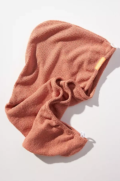 Shop Aquis Copper Sure Rapid Dry Hair Towel In Orange