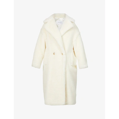 Shop Max Mara Women's White Teddy Alpaca Wool-blend Coat