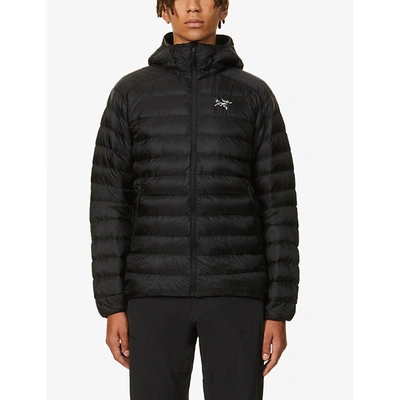 Shop Arc'teryx Arcteryx Men's Black Cerium Lt Padded Hooded Shell-down Jacket