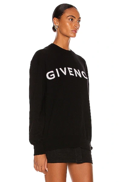 Shop Givenchy Logo Sweater In Black & White