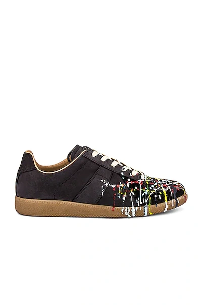 Shop Maison Margiela Replica Sneakers In Black & Paint