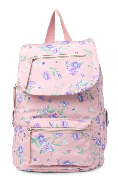 Shop Madden Girl Proper Flap Nylon Backpack In Blush Flor