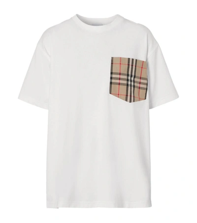 Shop Burberry Vintage Check Pocket T-shirt In White