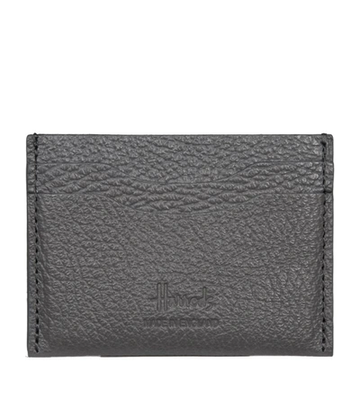 Shop Harrods Leather Card Holder In Grey