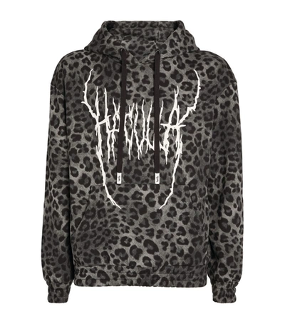 Shop Haculla Demon Leopard Print Hoodie In Grey
