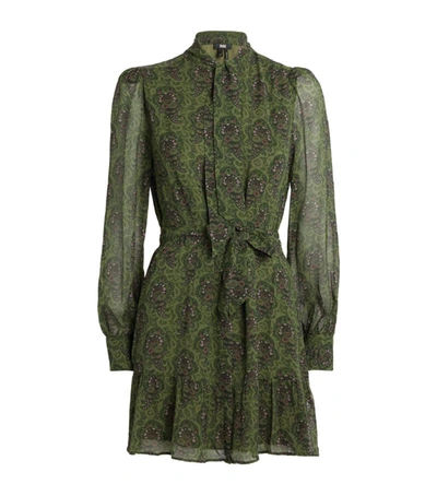 Shop Paige Silk Vittoria Mini Dress In Green