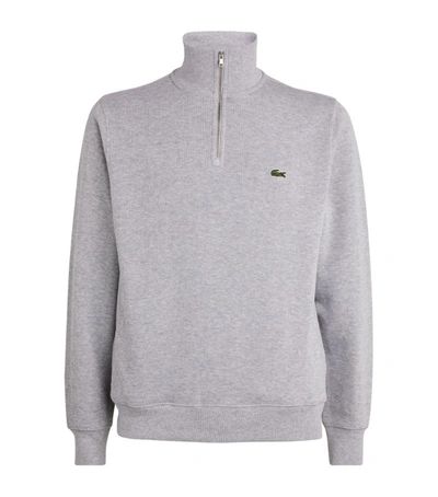 Lacoste Grey Logo Half-zip Sweatshirt | ModeSens