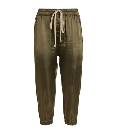 Shop Rick Owens Cropped Sweatpants In Green