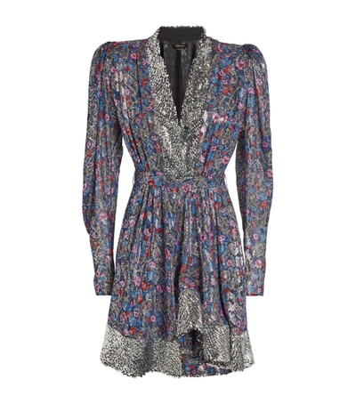 Shop Isabel Marant Floral Merenea Mini Dress In Navy