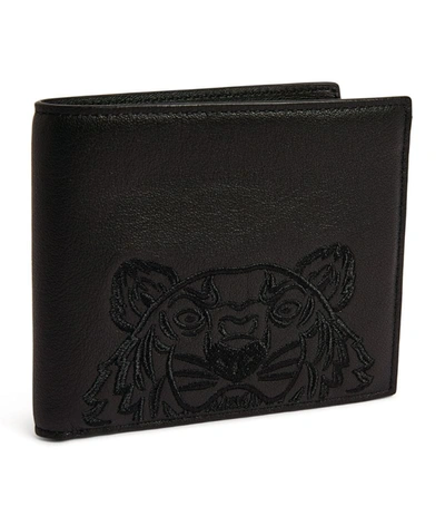 Shop Kenzo Large Leather Kampus Tiger Card Holder In Black