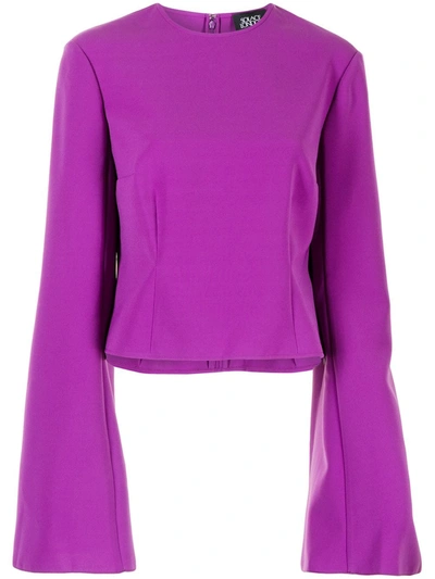 Shop Solace London Nahla Long-sleeve Blouse In Violett