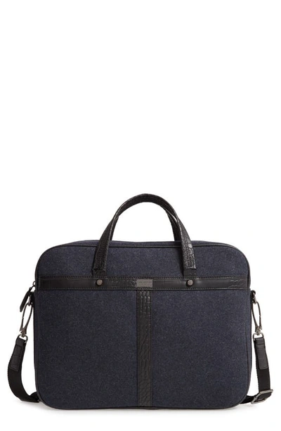 Shop Ted Baker Farlow Wool Blend Document Bag In Navy